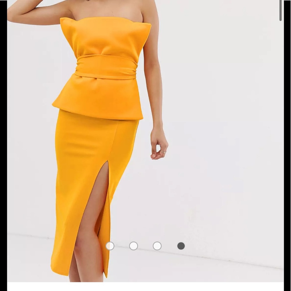 ASOS bandeau orange new dress US8 tall